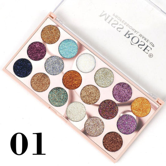 Miss Rose 18 Color Mini Glitter Eye palette